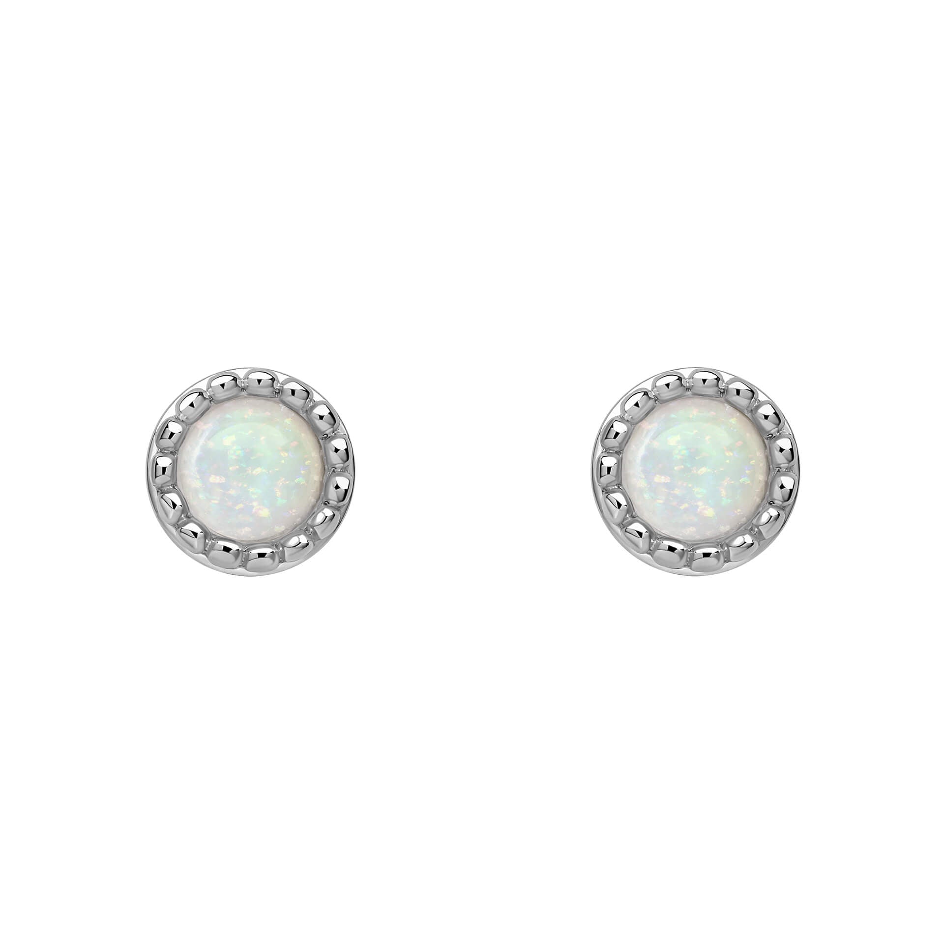 Beginnings Milgrain Semi-Precious Cabochon Birthstone Earrings