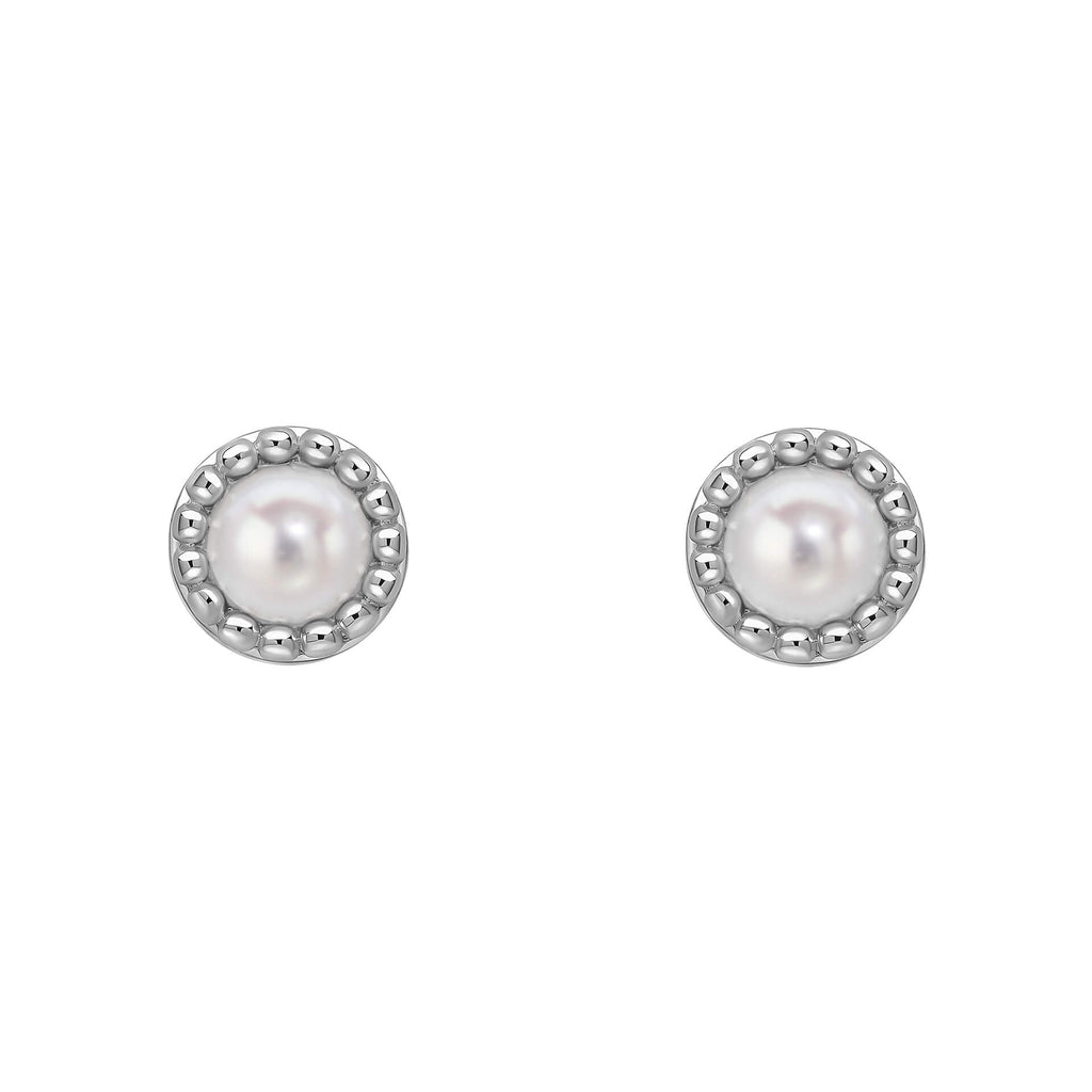 Beginnings Milgrain Semi-Precious Cabochon Birthstone Earrings