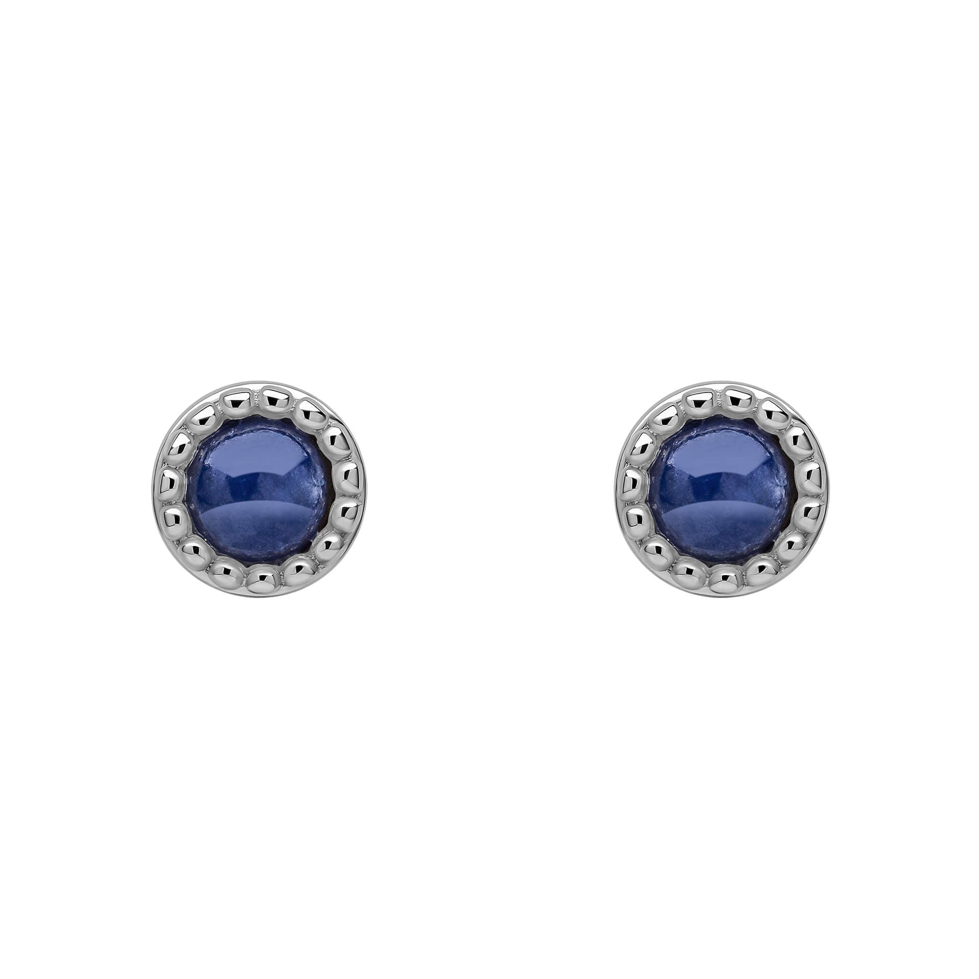 Beginnings Milgrain Semi-Precious Cabochon Birthstone Earrings