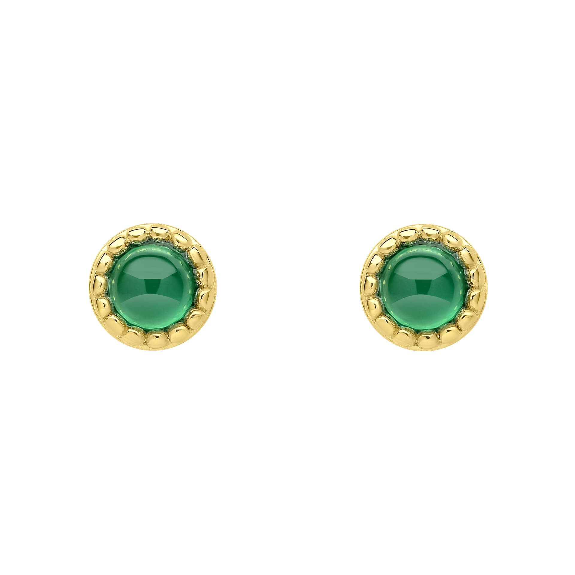 Beginnings Milgrain Semi-Precious Cabochon Birthstone Earrings