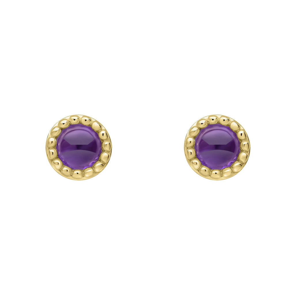 Beginnings Milgrain Semi-Precious Cabochon Birthstone Earrings