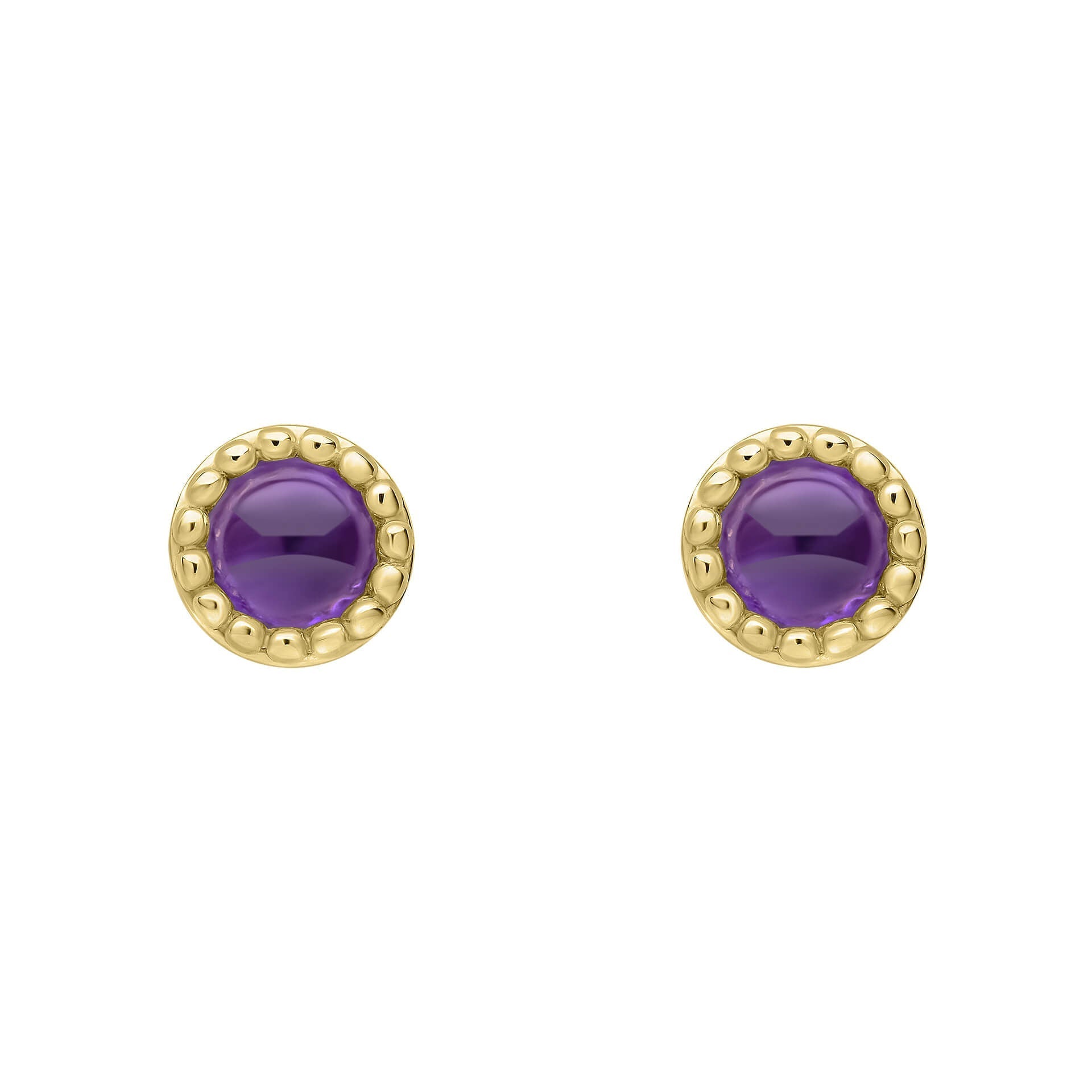 Beginnings Milgrain Semi-Precious Cabochon Birthstone Earrings