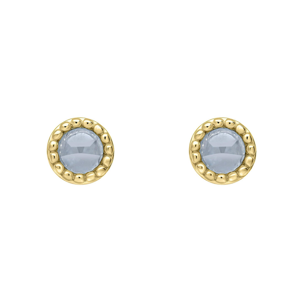 Beginnings Milgrain Semi-Precious Cabochon Birthstone Earrings