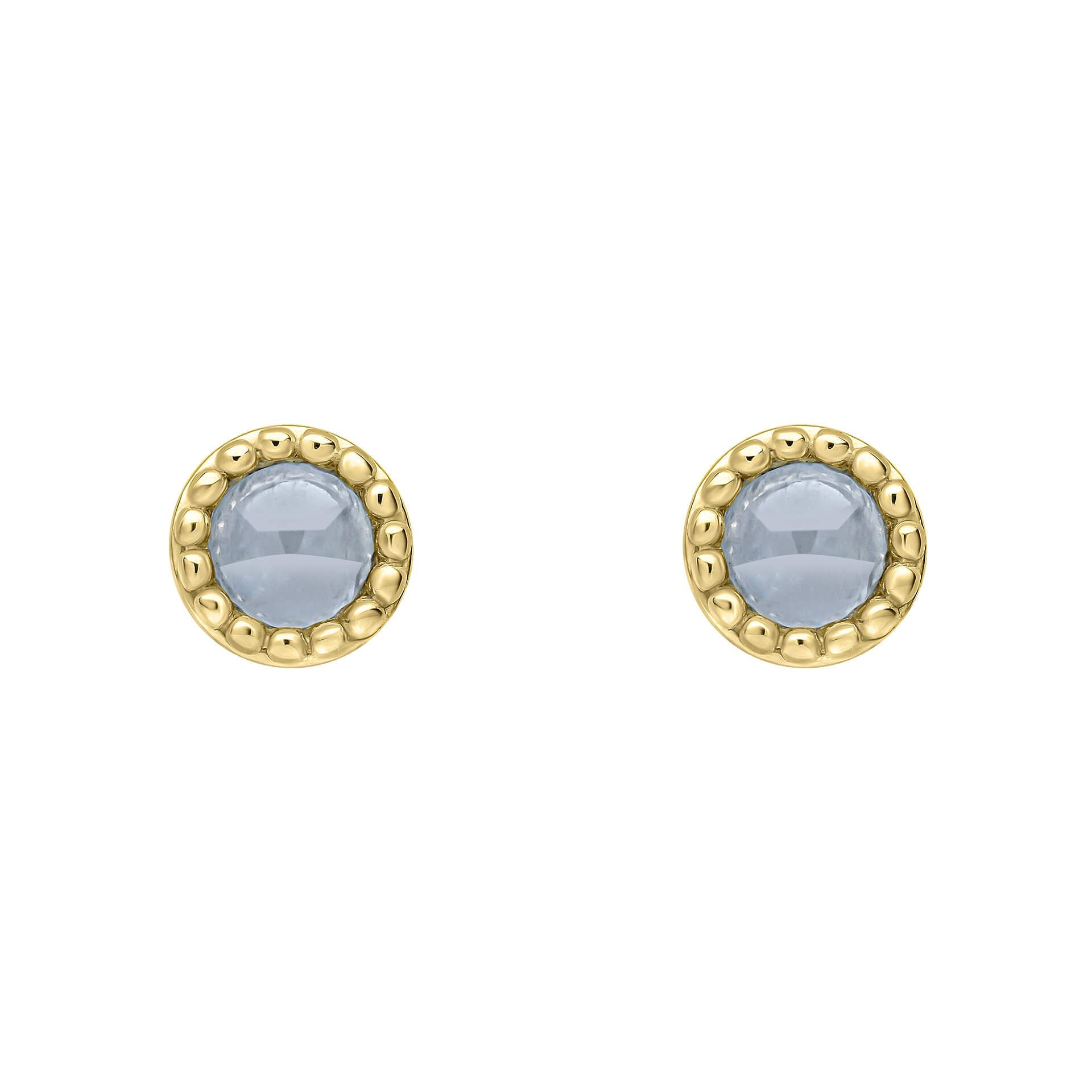 Beginnings Milgrain Semi-Precious Cabochon Birthstone Earrings