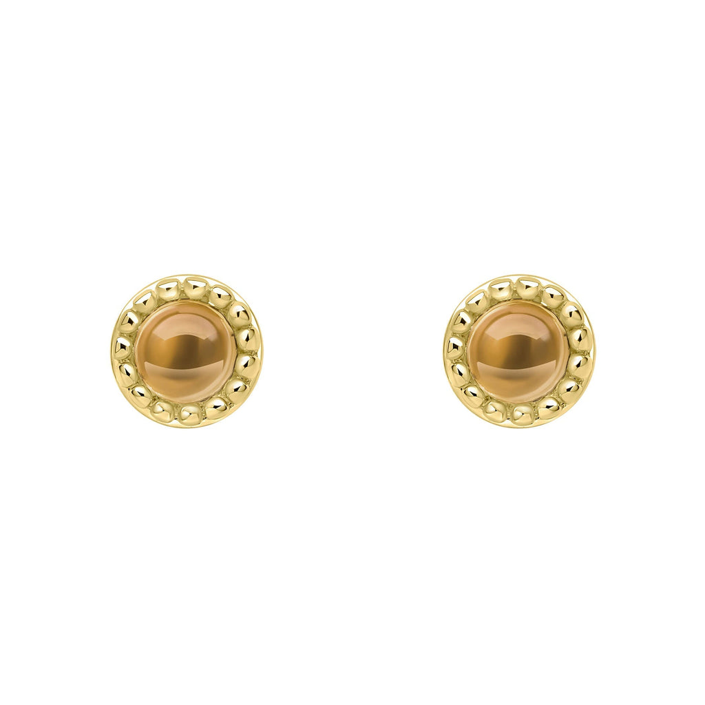 Beginnings Milgrain Semi-Precious Cabochon Birthstone Earrings