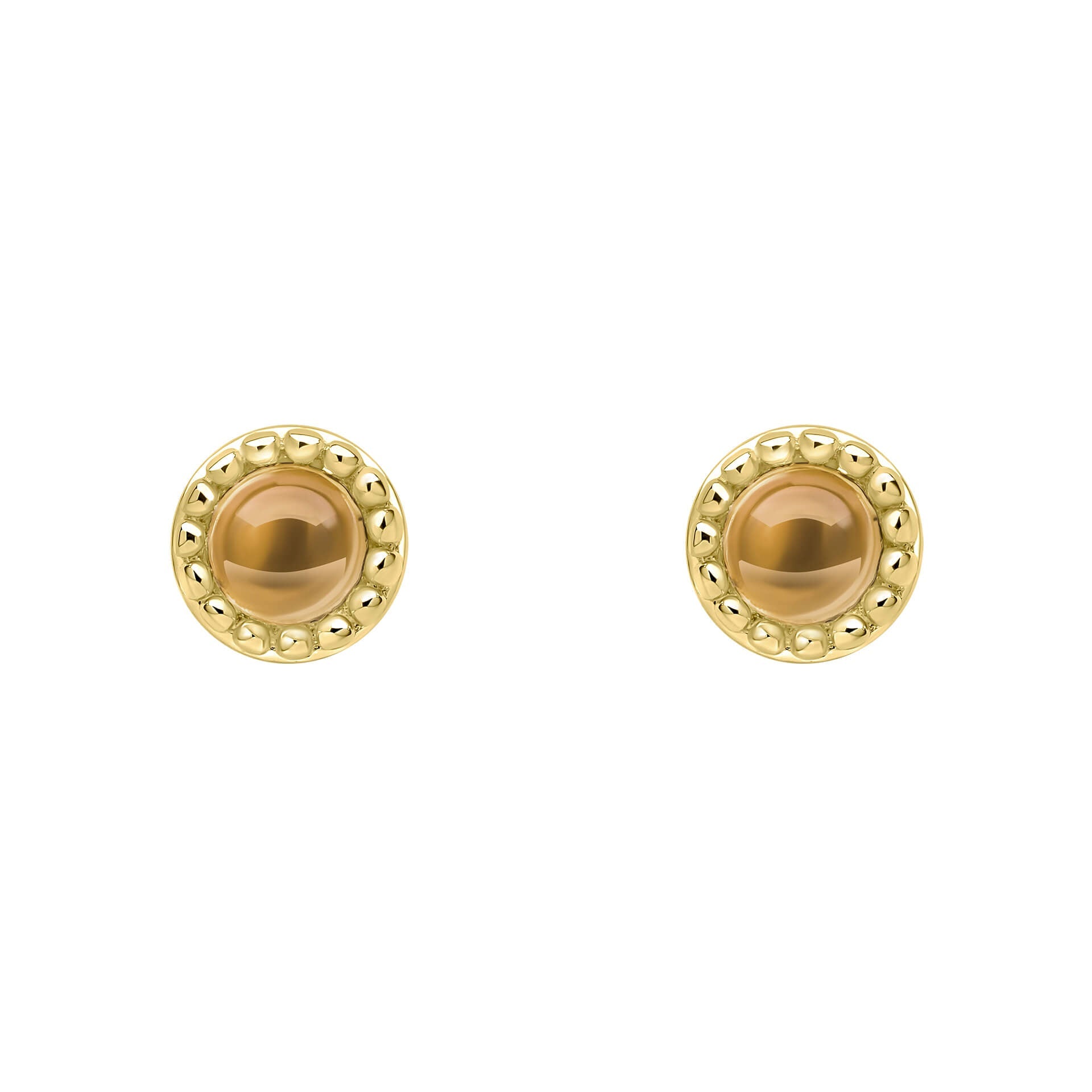 Beginnings Milgrain Semi-Precious Cabochon Birthstone Earrings