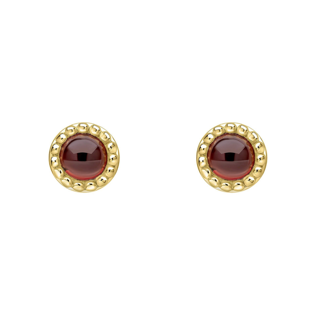 Beginnings Milgrain Semi-Precious Cabochon Birthstone Earrings