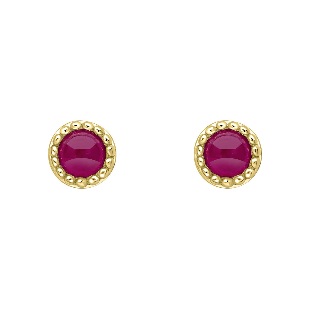 Beginnings Milgrain Semi-Precious Cabochon Birthstone Earrings