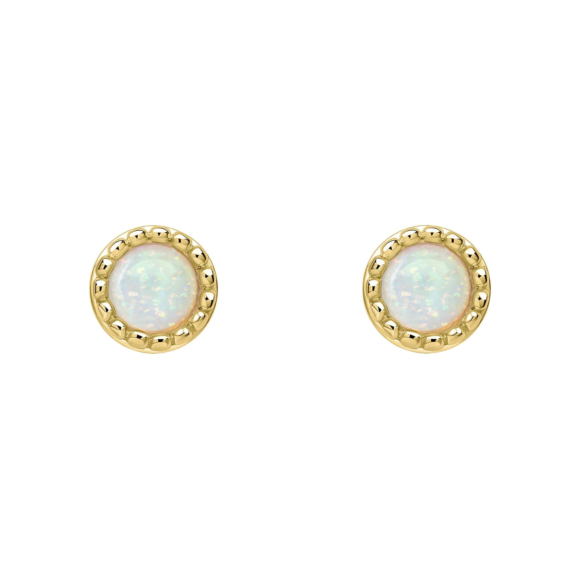 Beginnings Milgrain Semi-Precious Cabochon Birthstone Earrings