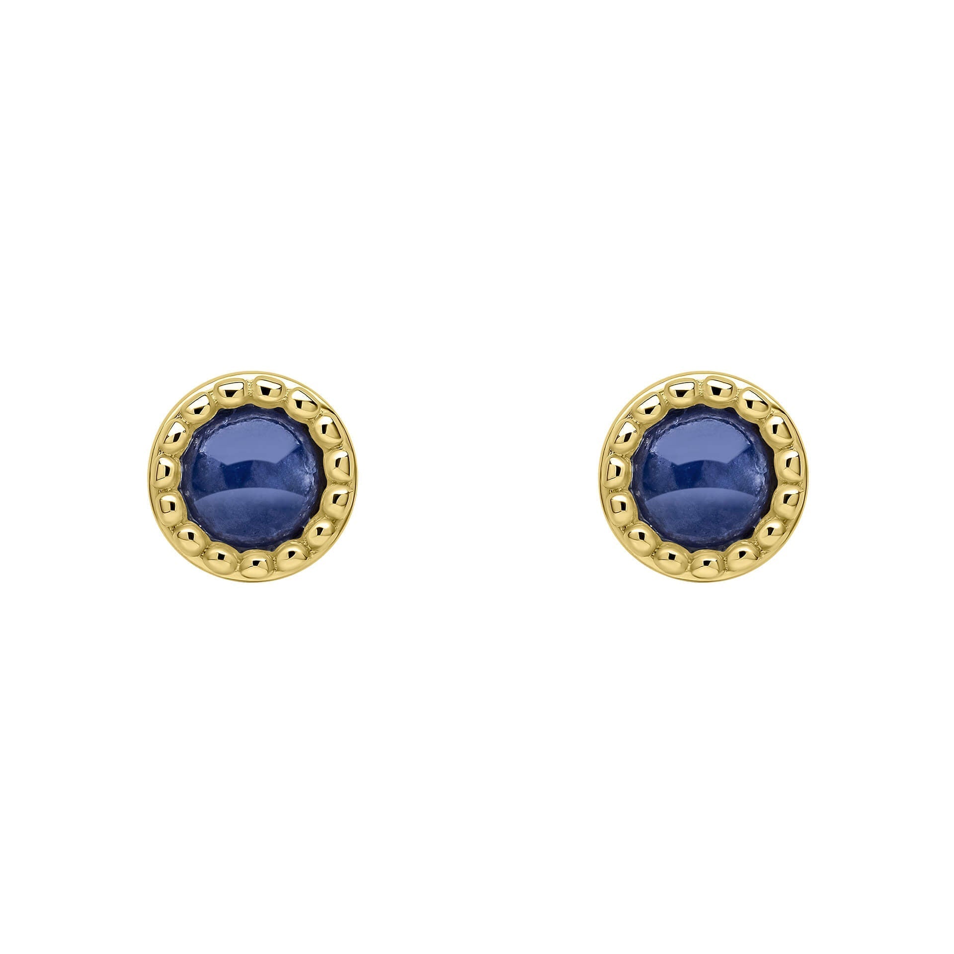 Beginnings Milgrain Semi-Precious Cabochon Birthstone Earrings