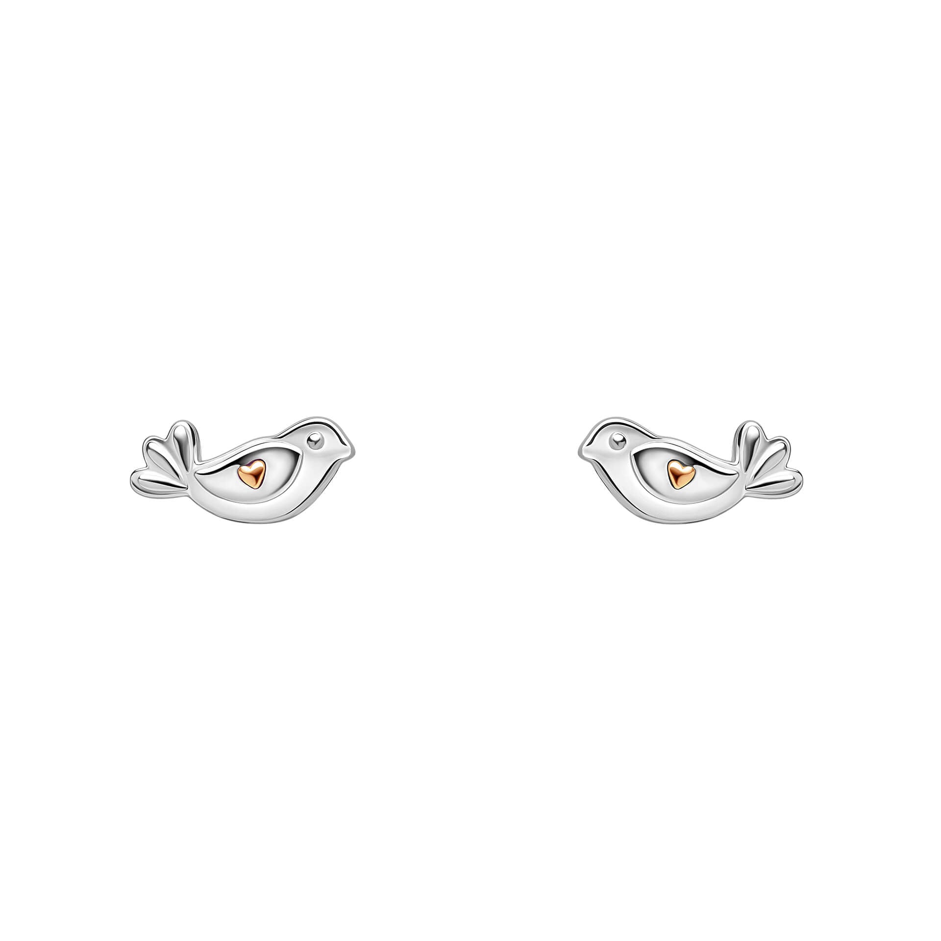 Laura Ashley Silver Kids Rosmere Love Mini Bird Stud Earrings