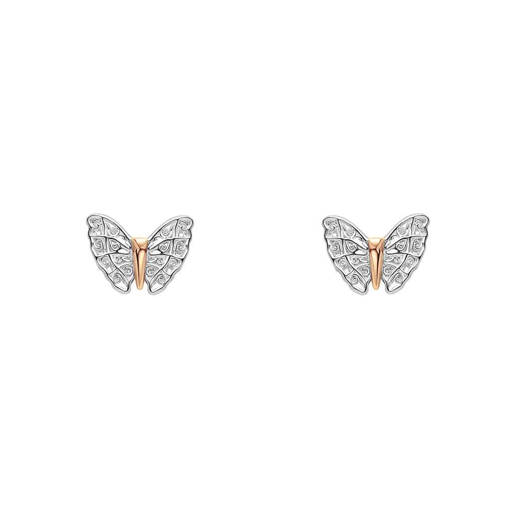 Laura Ashley Silver Kids Butterfly Garden Mini Stud Earrings