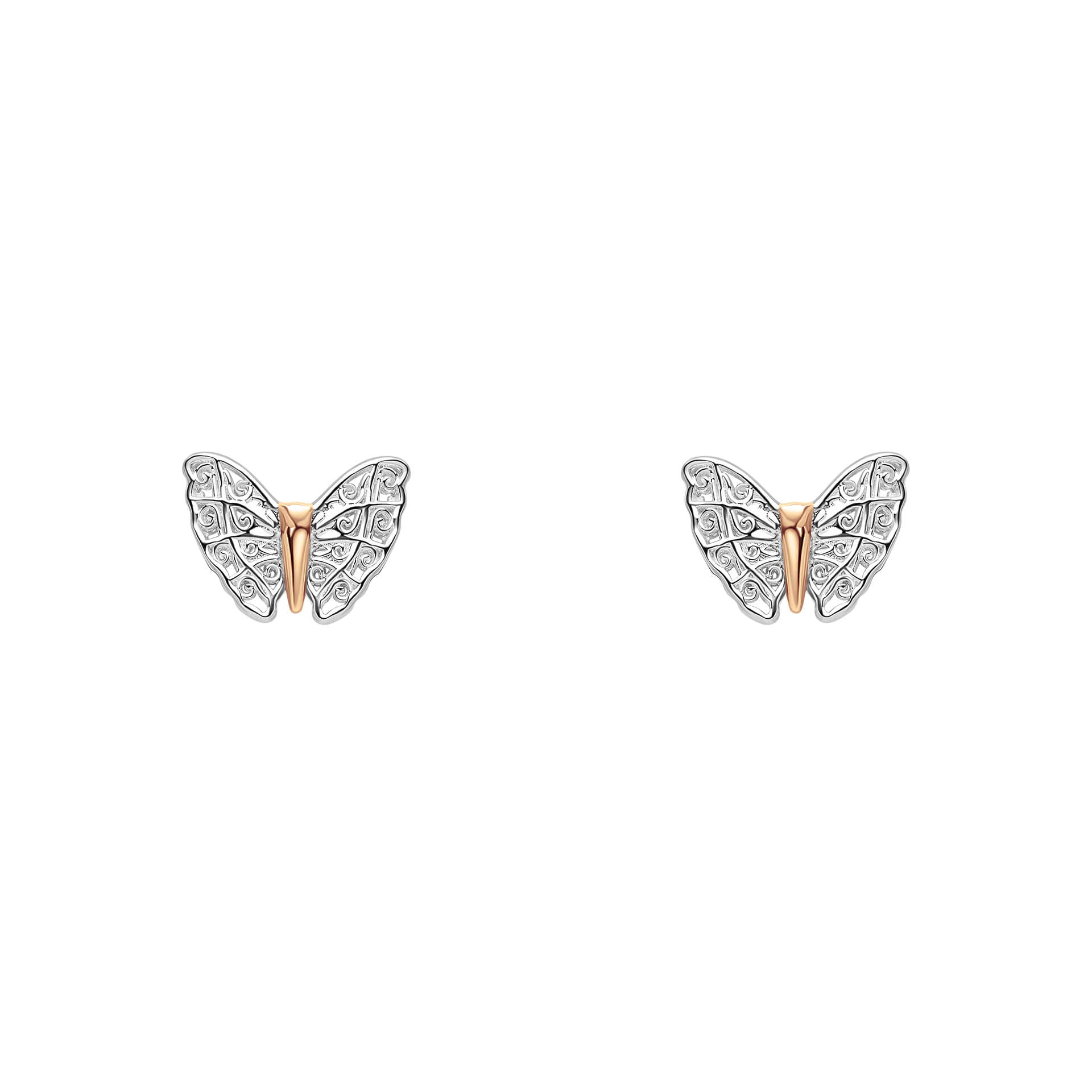 Laura Ashley Silver Kids Butterfly Garden Mini Stud Earrings