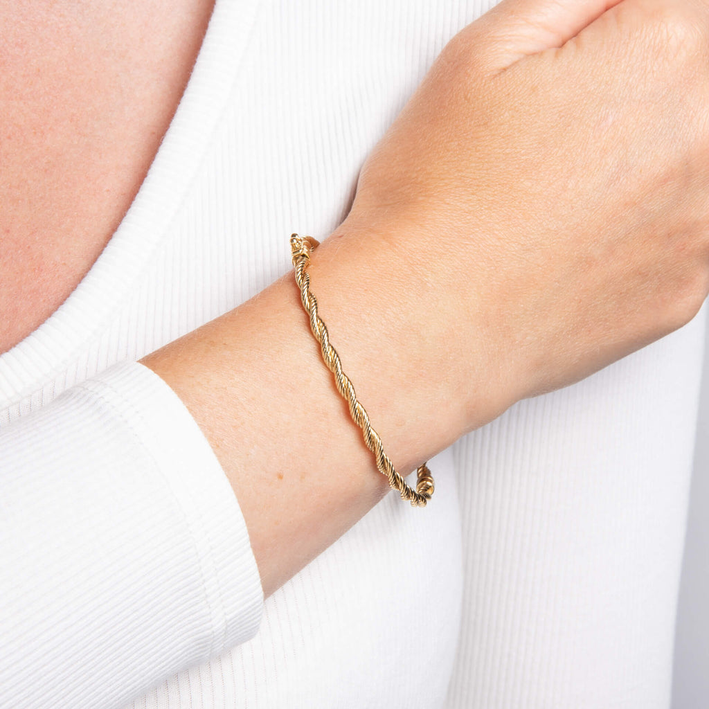 Elements Gold Rope Twist Bangle