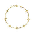 Elements Gold Textured Flower Station Bracelet