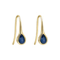Elements Gold Blue Sapphire Sleek Teardrop Earrings