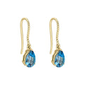 Elements Gold London Blue Topaz Rope Twist Drop Earrings