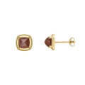 Elements Gold Sugarloaf Cut Chocolate Moonstone Stud Earrings