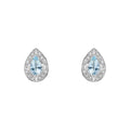 Elements Gold Aquamarine and White Topaz Art Deco Stud Earrings