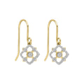 Elements Gold Diamond Floral Drop Earrings