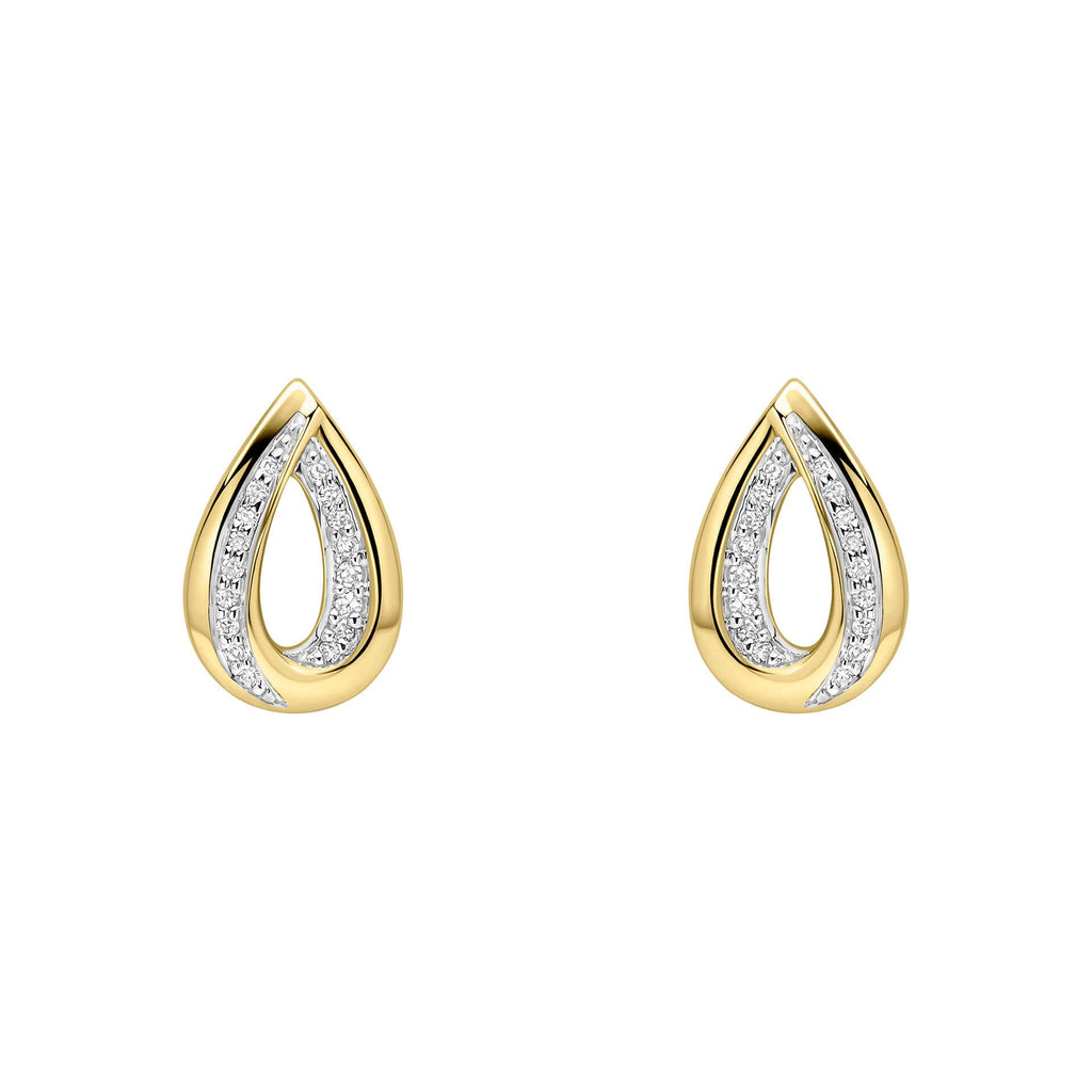 Elements Gold Cut Out Diamond Teardrop Earrings