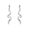 Elements Gold Diamond Twisted Ribbon Drop Earrings