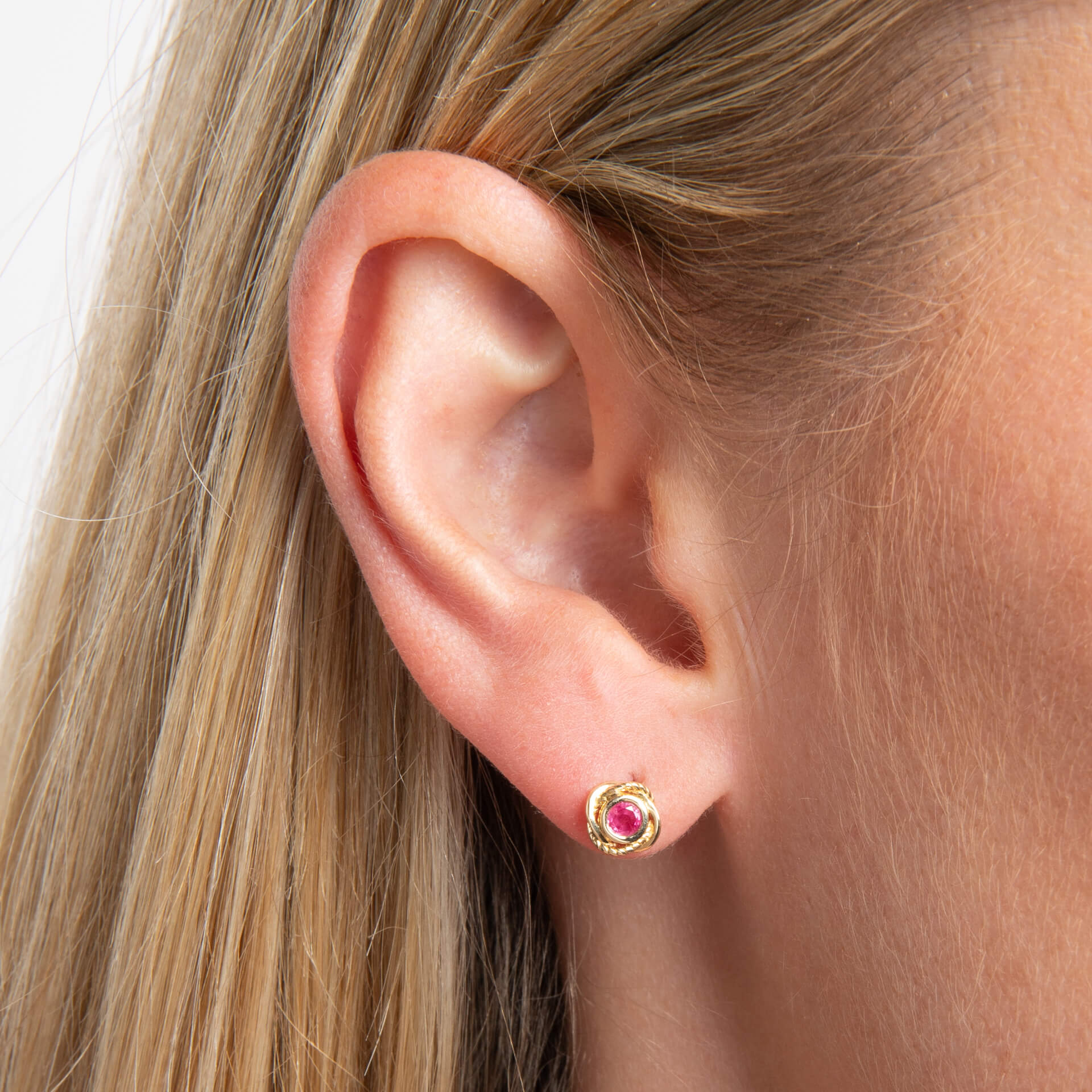 Elements Gold Fura Ruby Stud Earrings