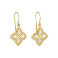 Elements Gold Mother of Pearl Flower Hook Earrings