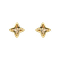Elements Gold Textured Flower Stud Earrings