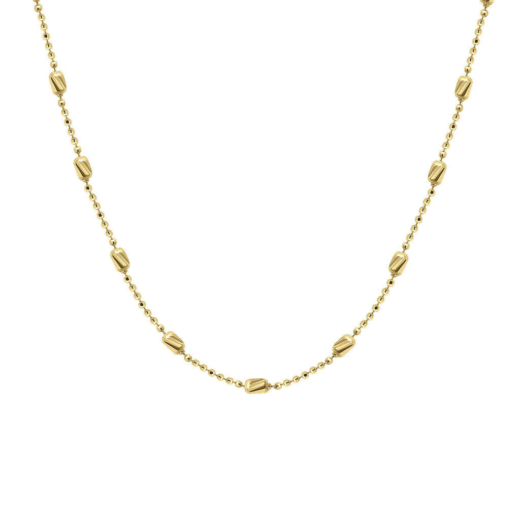 Elements Gold Diamond Cut Station Necklace