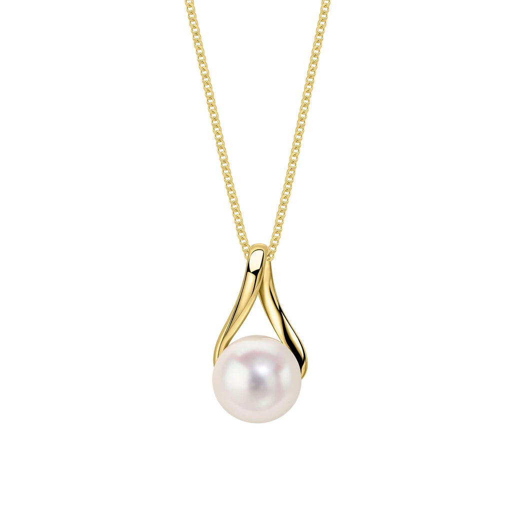 Elements Gold Freshwater Pearl Twist Pendant