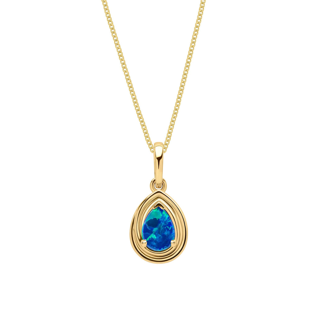 Elements Gold Opal Doublet Teardrop Pendant