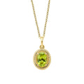 Elements Gold Peridot Oval Ridged Pendant