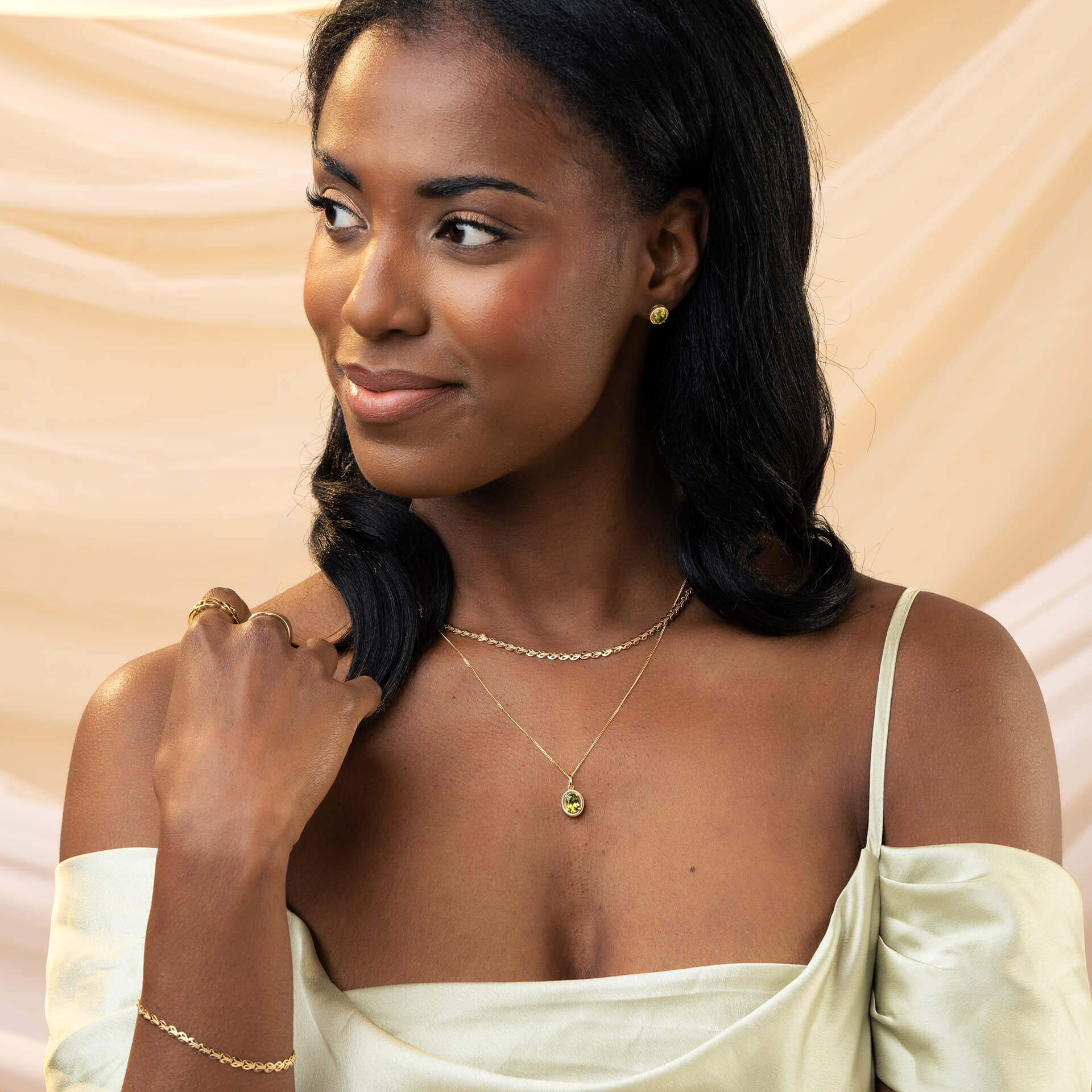 Elements Gold Stampato Link Chain Necklace
