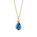 Elements Gold London Blue Topaz Rope Twist Pendant