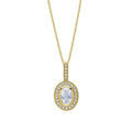 Elements Gold Oval Blue Moonstone and White Topaz Pendant