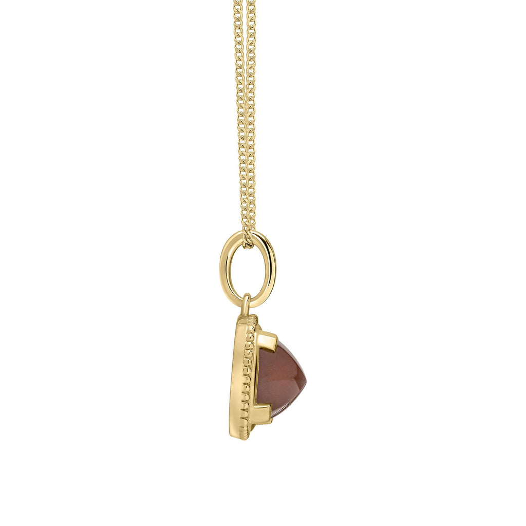 Elements Gold Sugarloaf Cut Chocolate Moonstone Pendant