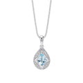 Elements Gold Aquamarine and White Topaz Art Deco Pendant