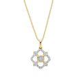 Elements Gold Diamond Floral Pendant