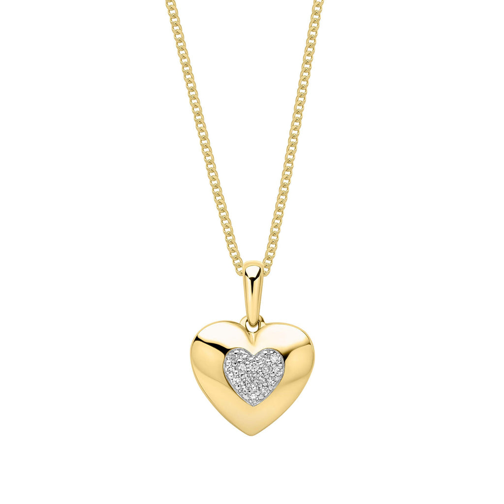 Elements Gold Pavé Diamond Heart Pendant