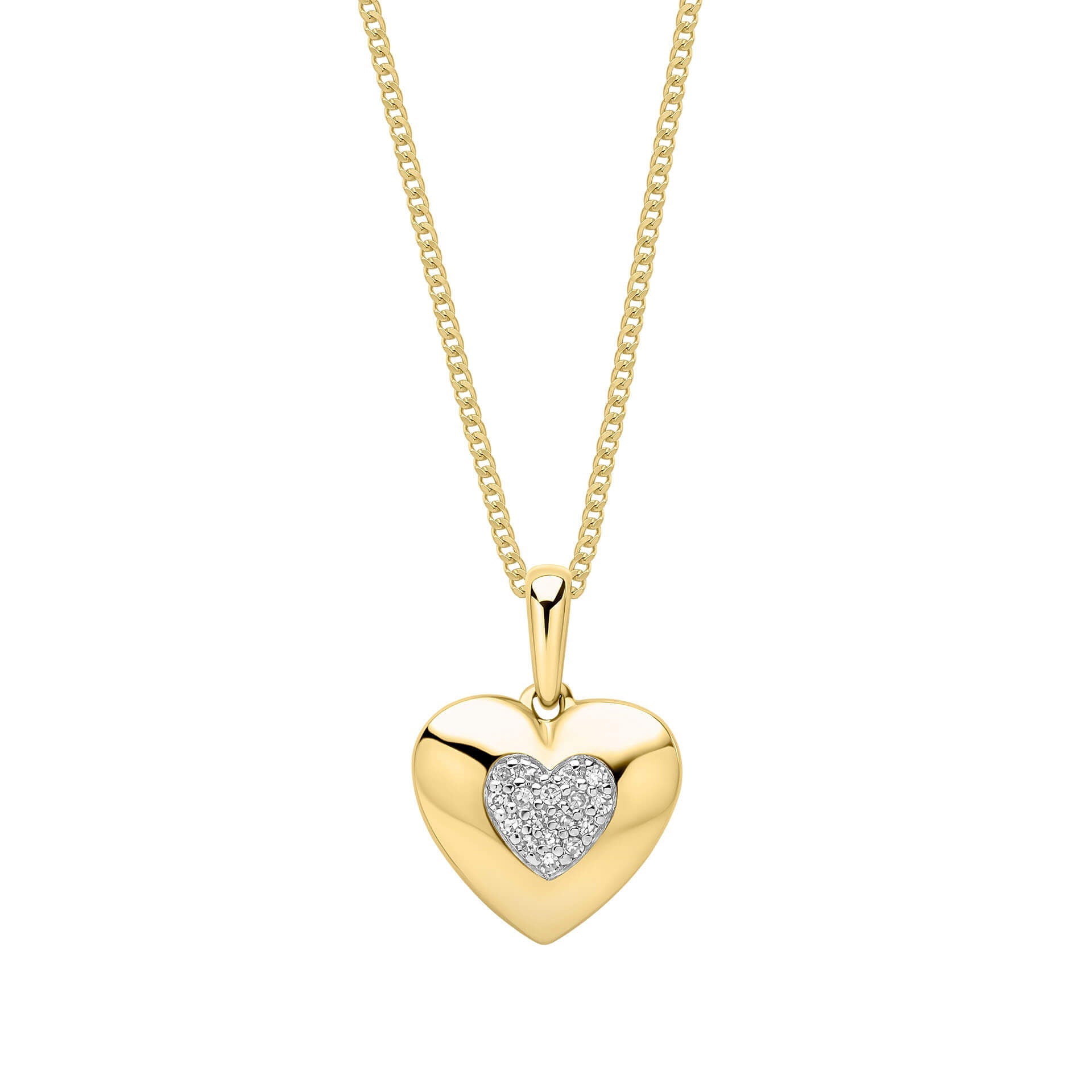 Elements Gold Pavé Diamond Heart Pendant