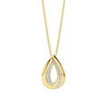 Elements Gold Cut Out Diamond Teardrop Pendant