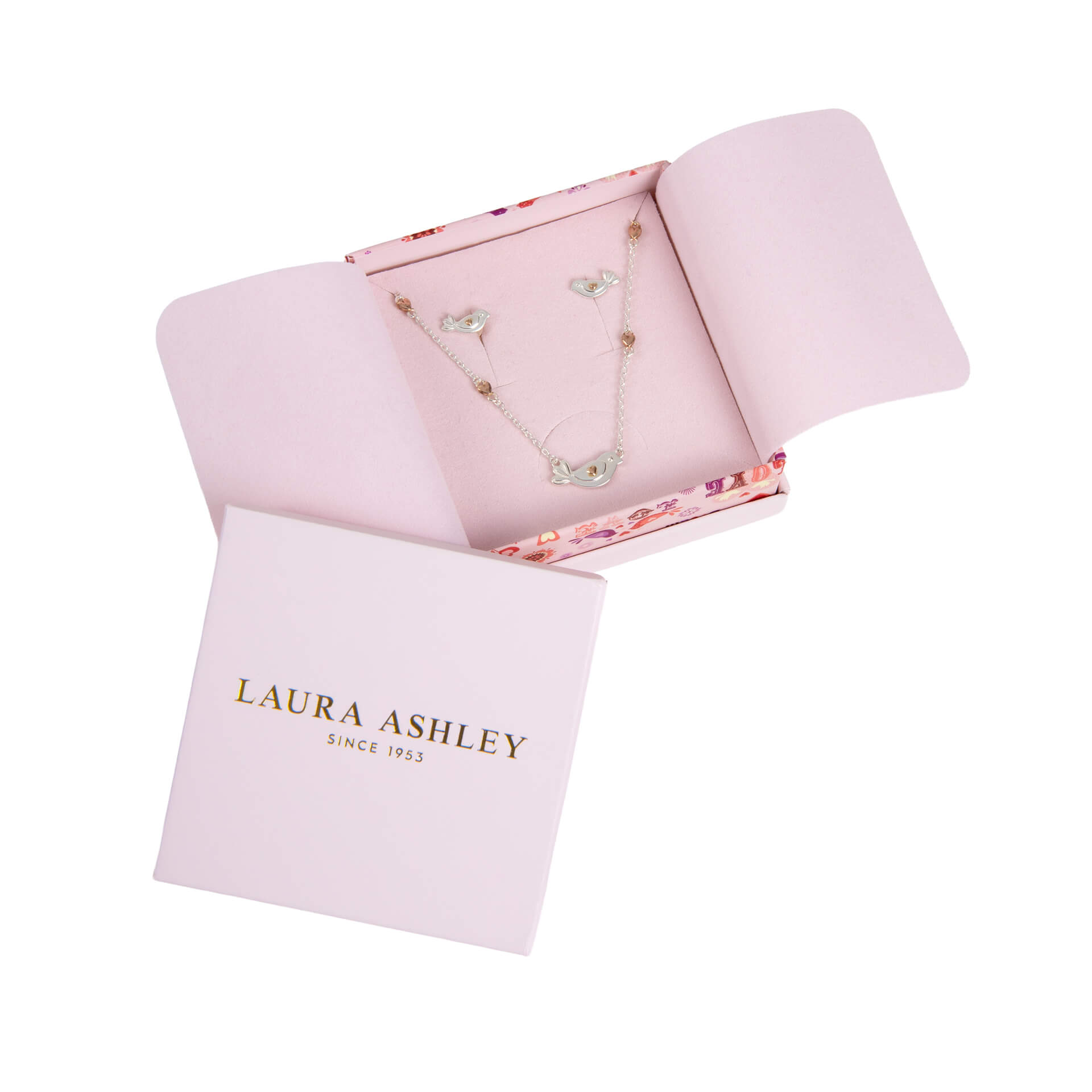 Laura Ashley Silver Kids Rosmere Love Mini Bird Stud Earrings