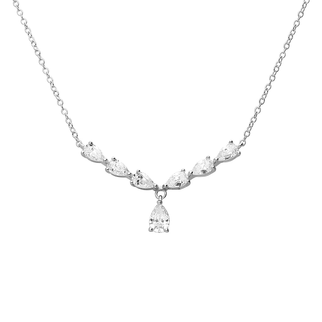 Diamonfire Statement Teardrop Zirconia Necklace