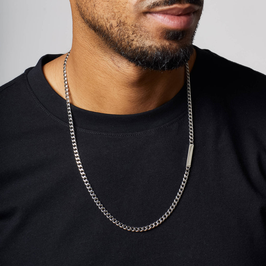 Fred Bennett Chain Necklace with Offset Engravable Bar