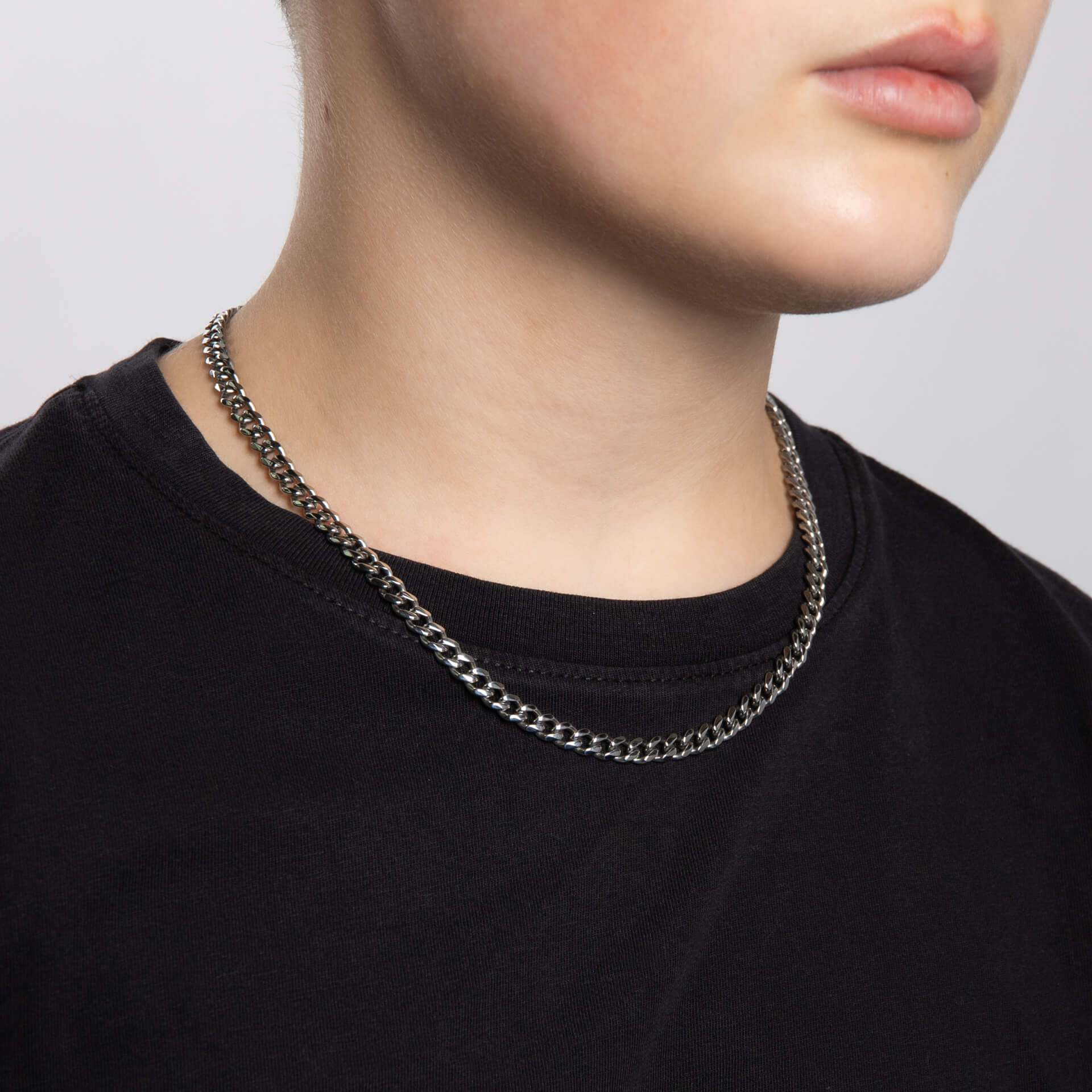 Fred Bennett Smaller Fit Stainless Steel Cuban Link Chain Necklace