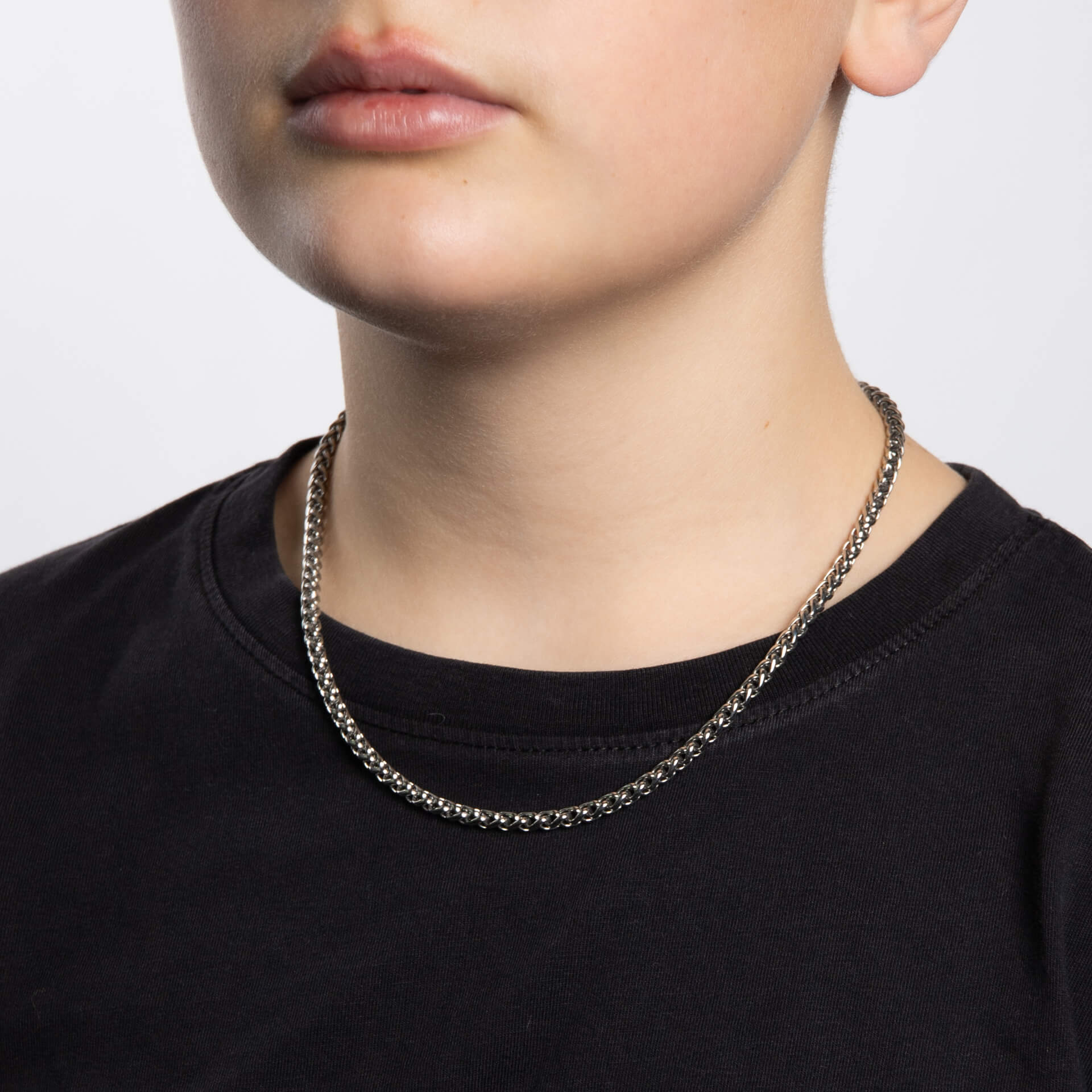 Fred Bennett Smaller Fit Stainless Steel Wheat Chain Necklace