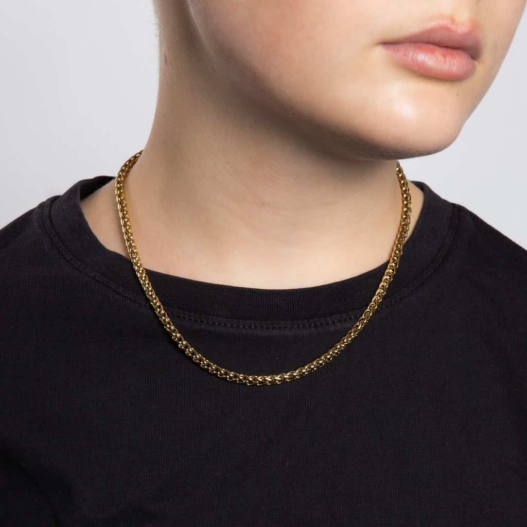 Fred Bennett Smaller Fit Stainless Steel Wheat Chain Necklace