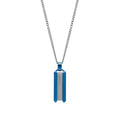 Fred Bennett Stainless Steel Blue Dog Tag Necklace