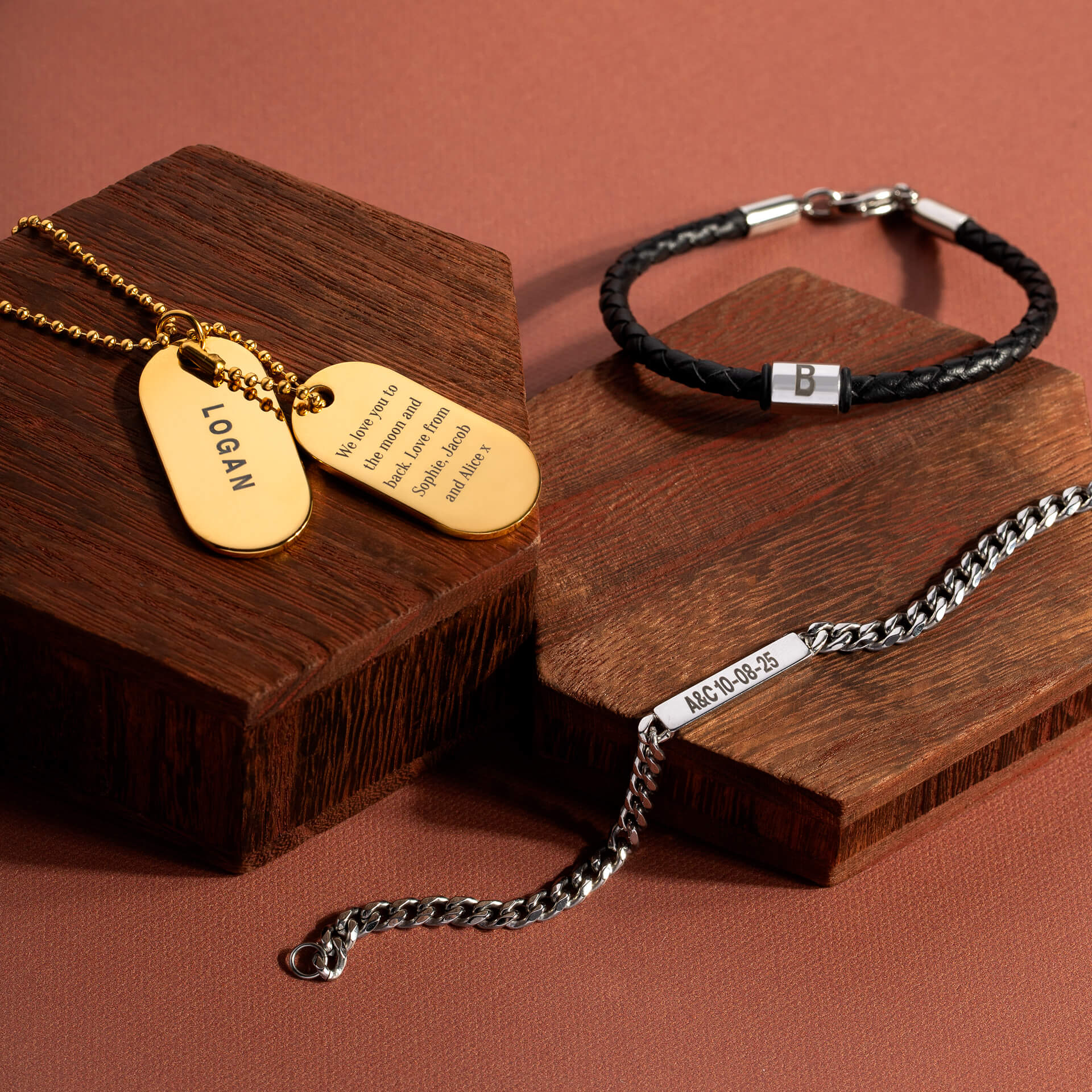 Fred Bennett Father and Son Matching Leather Bracelet Kit